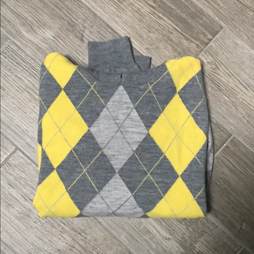 Express argyle hoody merino wool sweater size L